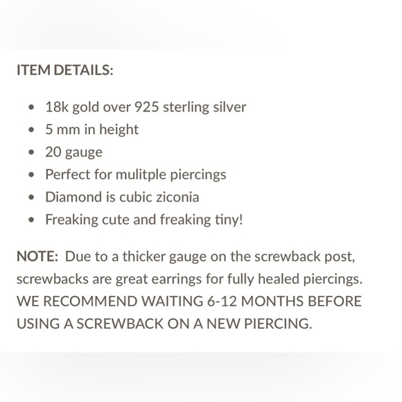 NEW IN BOX Hey June Screwback Earrings - Green CZ - Picture 5 of 5